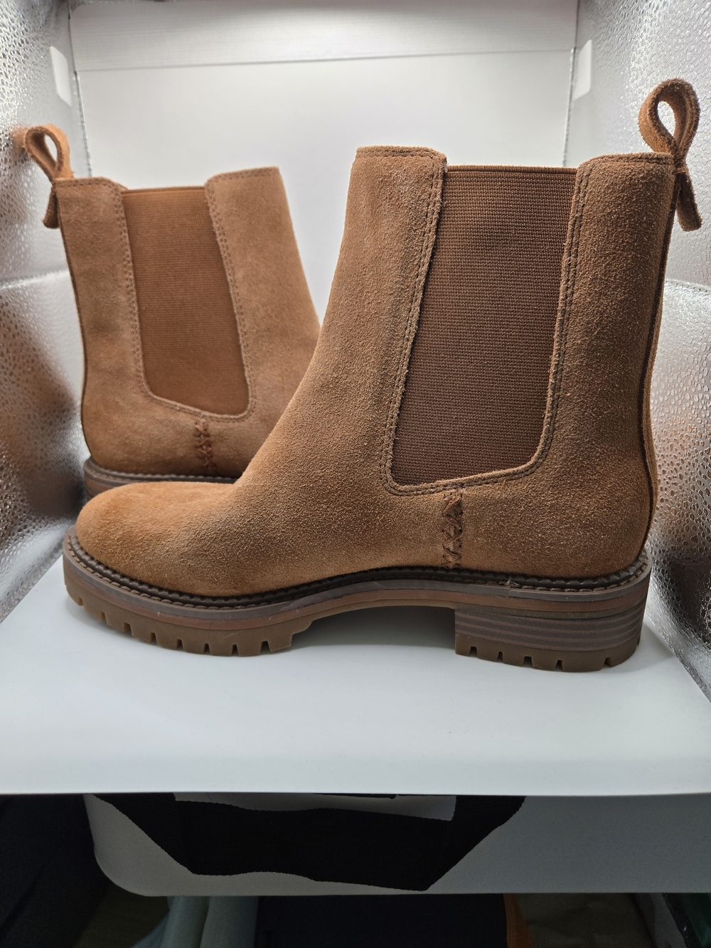 Crown Vintage Suede Chelsea Ankle Boots - Cognac Brown NWOT